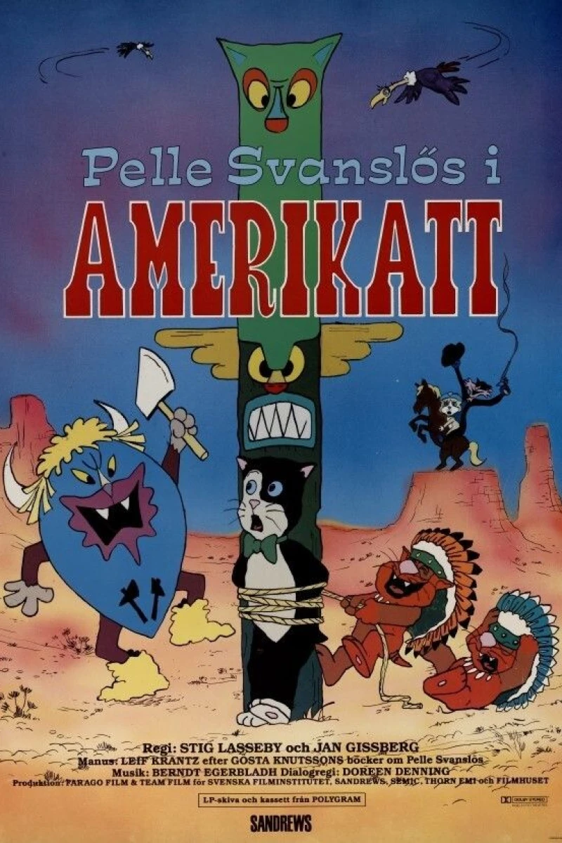 Pelle Svanslös i Amerikatt Juliste