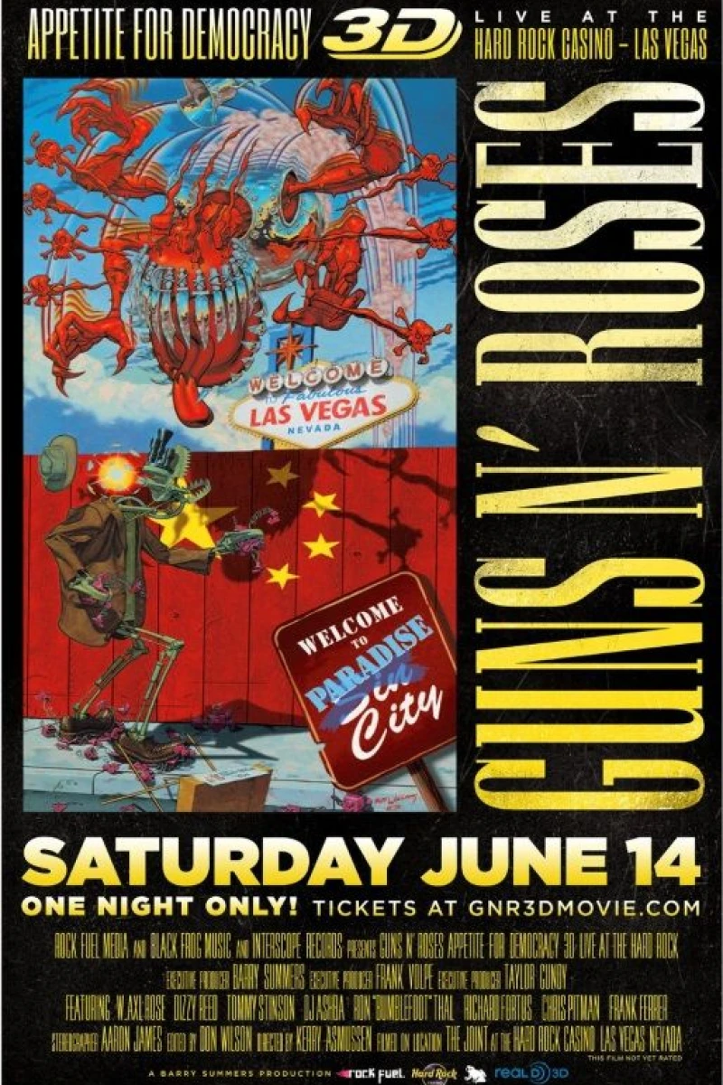 Guns N' Roses Appetite for Democracy 3D Live at Hard Rock Las Vegas Juliste